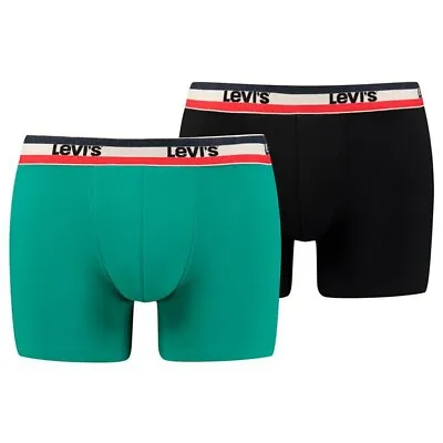 £10.99 • Buy Levis 2 Pack Sportswear Logo Boxer Briefs Green Black Size XLarge XL