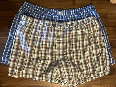 Vintage Jockey Plaid Boxer Shorts Size XL Tailored Woven 100% Cotton 2 Pair • $25.20