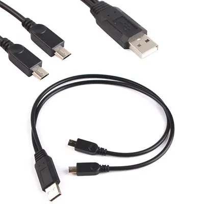 £3.90 • Buy USB 2.0 A Male Plug To Dual 2 Micro Male Splitter Y Data Charge Cable Connector
