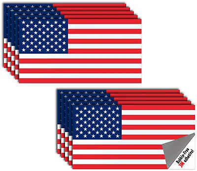 10x American Flag Decal Sticker Car Truck USA Window Bumper Patriotic 3M Vehicle • $5.99