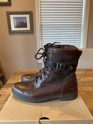 Ugg Kesey Womens Boot Waterproof  Leather Wool-Blend Chestnut- Women’s Size 9 • $25