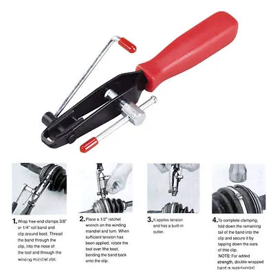 Universal Auto Car CV Joint Boot Clamp Pliers Banding Crimper Tool With Cutter • $26.70