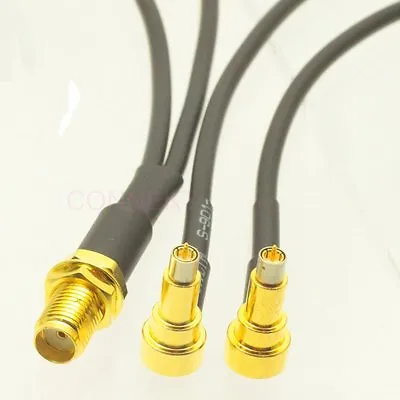 1pc SMA Female To Y Type 2x MS156 Male Splitter Combiner Cable Pigtail RG174 6  • $16.09