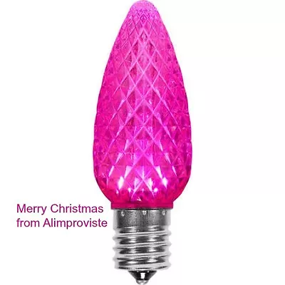 LED C9 LED Light BULB Pink Faceted CHRISTMAS Replacement 5 Diode E17 Base NEW • $1.95