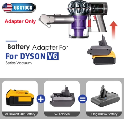 $18.44 • Buy Adapter Use For DeWalt 20V MAX XR Li-Ion Battery Convert To Dyson V6 Vacuum Tool