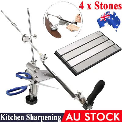 $63.69 • Buy Professional Chef Knife Sharpener Kitchen Sharpening System Fix Angle 4 Stones