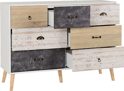 £210.95 • Buy Seconique Nordic 7 Drawer Merchant Chest Of Drawers - White & Distressed