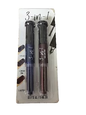 Onyx Professional Nail Art Pen 3 In 1  NAVY & WINE Polish Decorate Design NEW • $7
