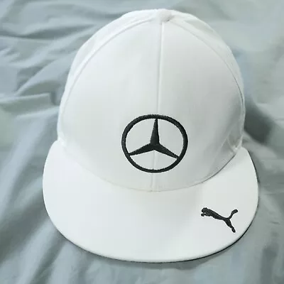 Puma Hat Fitted One Size Cap White Mercedes AMG Hamilton Petronas Formula 1 Mens • $19.99