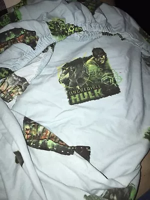 2008 Marvel's The Incredible Hulk Twin Sheet Set.  Flat And Bottom Sheet Only • $12