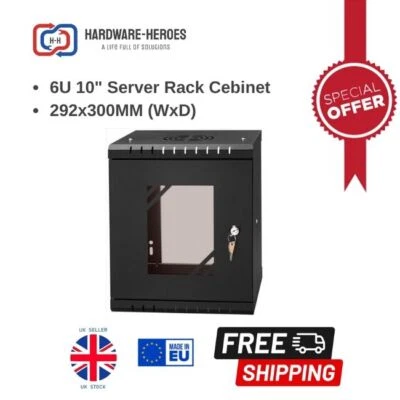 £49.99 • Buy 6U Network Data Server Wall Mounted 10” Rack Cabinet Patch Panel Switch PDU LAN