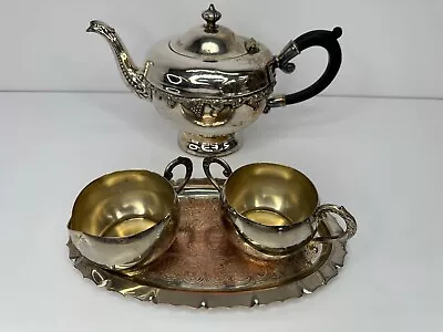 Vtg Volunteer Fire Department A.W. Best Chief 1942-63 Award Silverplate Tea Set • $36.93