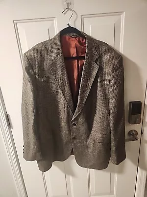 Pagano West Mens Size 50R Brown Black Houndstooth Blazer Western Cut 2 Button • $23.99