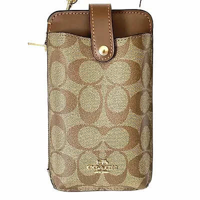 Coach Phone Crossbody In Signature Canvas C7397 Purse Wallet Bag Handbag • $48