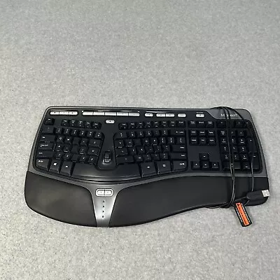 Microsoft Keyboard Black Natural Ergonomic 4000 V1.0 Model 1048 KU-0462 Tested • $38.99