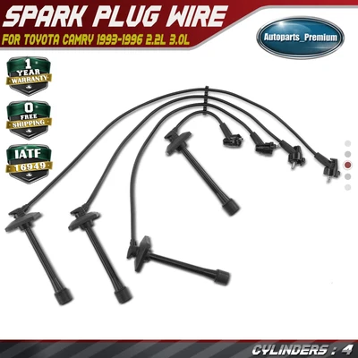 $22.99 • Buy 4pcs Spark Plug Wire Sets For Toyota Camry 1993 1994 1995 1996 L4 2.2L V6 3.0L