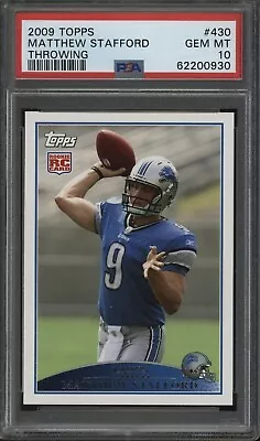 2009 Topps #430 Matthew Stafford Detroit Lions RC Rookie PSA 10 GEM MINT • $1.25