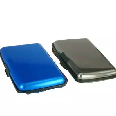 Aluminum RFID Card Holder Small Blocking Metal Wallet Slim Hard Case Safe Mini • $9.48