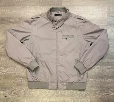 Vtg 90's Members Only Iconic Racer Jacket Size L  Gray Bomber • $29.79