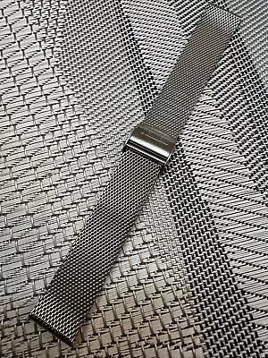 Vintage Timetone Stainless Steel Silver Watch Band Deployment Clasp 18mm Mesh • $29.99