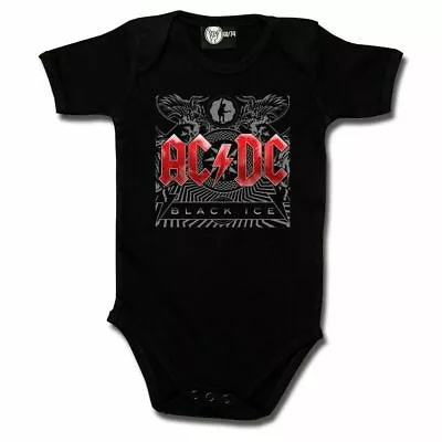 Official AC/DC Black Ice Black Babygrow Bodysuit ACDC Romper Suit • £14.95