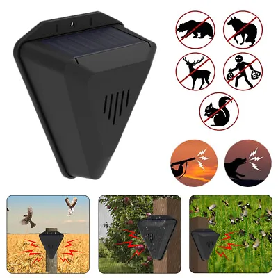 Solar Outdoor Motion Sensor Alarm Animal Dog Barking Sound-13 Sound Effects IP55 • $13.79