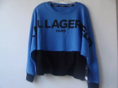 NWT Karl Lagerfeld Paris Women's Cropped Pullover Sweatshirt Long Sleeve Size M • $33.70