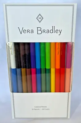 Vera Bradley Colored Pencils 12 Pencils 24 Colors Each Pencil Has 2 Colors NIP • $12