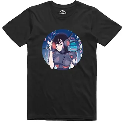 Mens Anime T Shirt Techno Cyberpunk Girl Manga Japanese Geek Regular Fit Tee • £11.99