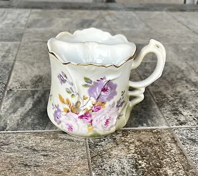 Vintage Nippon Hand Painted Floral Mustache Shaving Cup Mug • $16.99