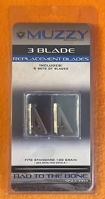 Muzzy Standard Replacement Broadhead Blades 100 Grain 6 Pack Free Shipping • $18.99