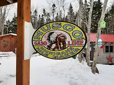 20 Inch Musgo Gasoline Double Sided Flange Sign • $78.95