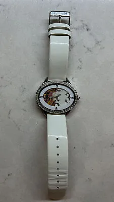 Ed Hardy Showgirls Watch Y2K White Leather Band Needs Battery • $20