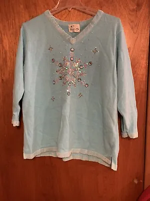 Quaker Factory Snowflake Sweater Size 1X • $10