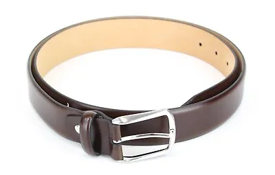 SUITSUPPLY Men Belt 105 Cm Dark Brown Genuine Leather Formal Thin Framed-Buckle • $58.39