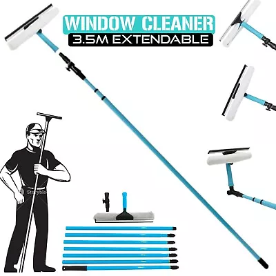 £14.99 • Buy Professional Long Window Cleaner Equipment Glass Cleaning Telescopic Squeegee