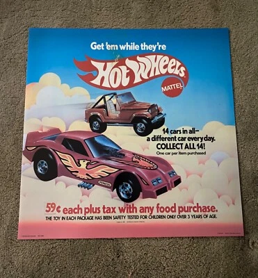 $19.99 • Buy McDonald’s 1983 Hot Wheels Mattel Translite Rare!