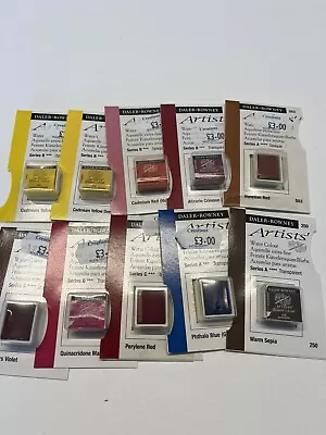 Daler Rowney Artists Watercolour 1/2 Pans (Set 9) • £20