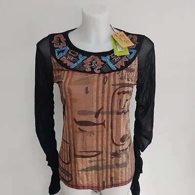 Vintage Save The Queen Top Womens Medium  UK 10 - 12 Aztec Long Sleeves Y2K BNWT • $95.97