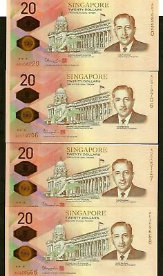 Singapore 20 Dollars AB AC AD AE AF AG AH AJ Set 2019 200 Bicentennial Comm. UNC • $199.99