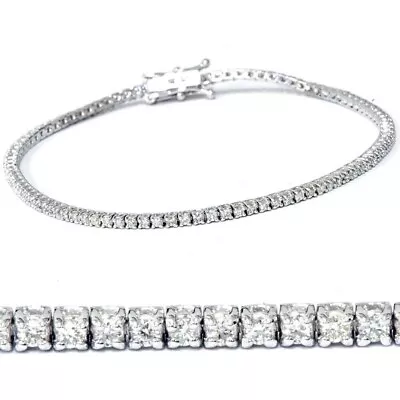 2ct TW Round-Cut Natural Diamond Tennis Bracelet 14K White Gold 7  Women's • $854.05