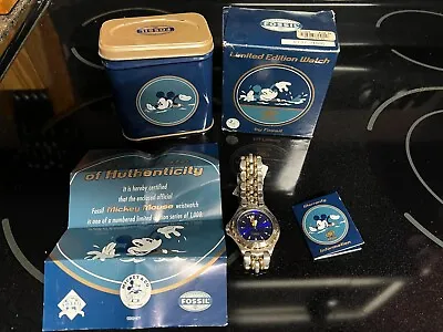 Walt Disney Mickey Mouse Limited Edition Fossil Watch • $100