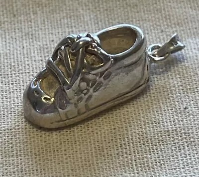 Baby Shoe Charm Pendant- 4.8 Gram Engraved “Maxwell” Sterling Silver • $16.35