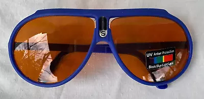 ORIGINAL VTG 80s..BLUE BLOCK..AVIATOR..SUNGLASSES..NEW OLD STOCK • $14.99