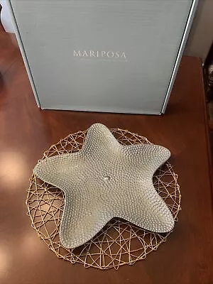 Mariposa Starfish Platter Tray Sea Blue Silver Server • $89.99