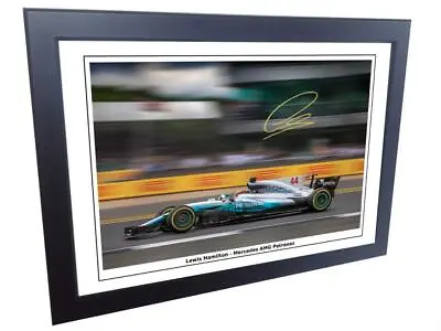 Signed Lewis Hamilton Mercedes-AMG Autographed Photo Picture Frame Photograph F1 • £25