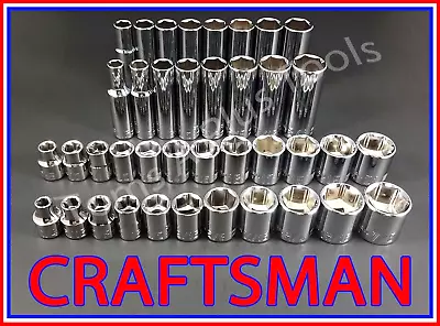 CRAFTSMAN TOOLS 39pc Short & Deep 3/8 SAE METRIC 6pt Ratchet Wrench Socket Set • $0.99