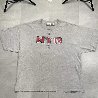 Vintage New York Rangers Gray T Shirt NHL Size 2XL CCM Statue Of Liberty 90s • $15.99