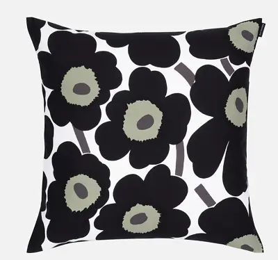 Marimekko Black Pieni Unikko Pillow Case Cushion Cover 20x20  Finland • $55