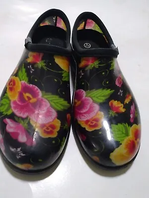 $25 • Buy  Sloggers Womens Sz 8 Multi Color Print Clog Shoes Rain Boots